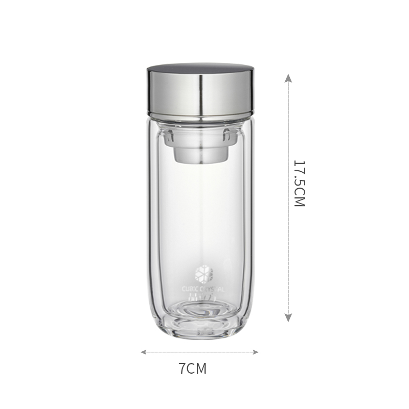 智能測溫 高硼硅雙層玻璃杯